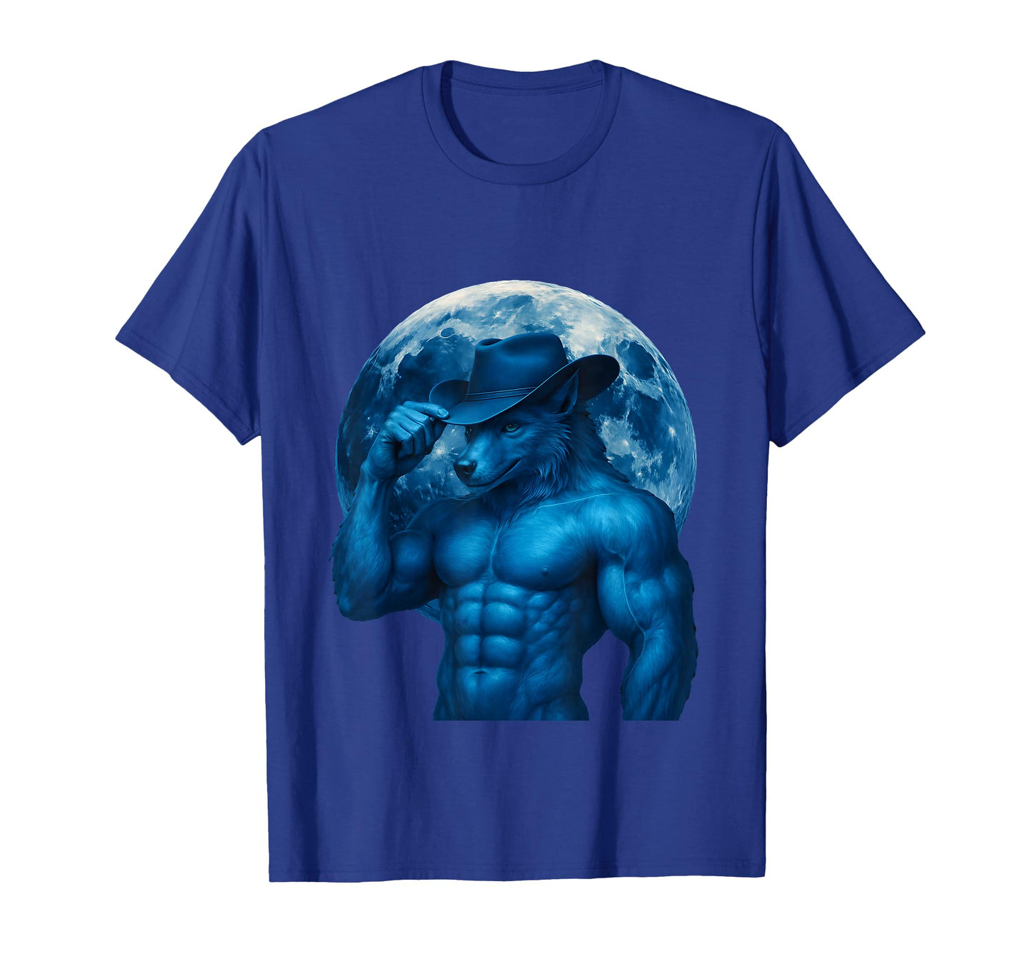 Alpha Wolf Meme Cowboy Werewolf Furry Funny Cringe Weird T-Shirt