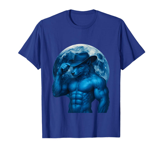 Alpha Wolf Meme Cowboy Werewolf Furry Funny Cringe Weird T-Shirt