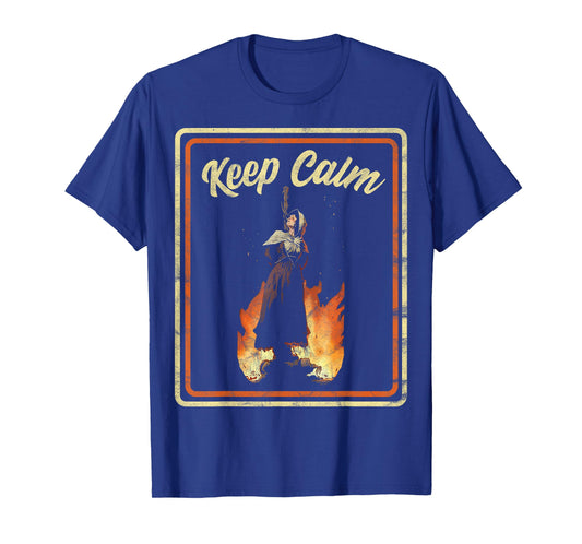 Vintage Horror Keep Calm Witch Dark Humor T-Shirt