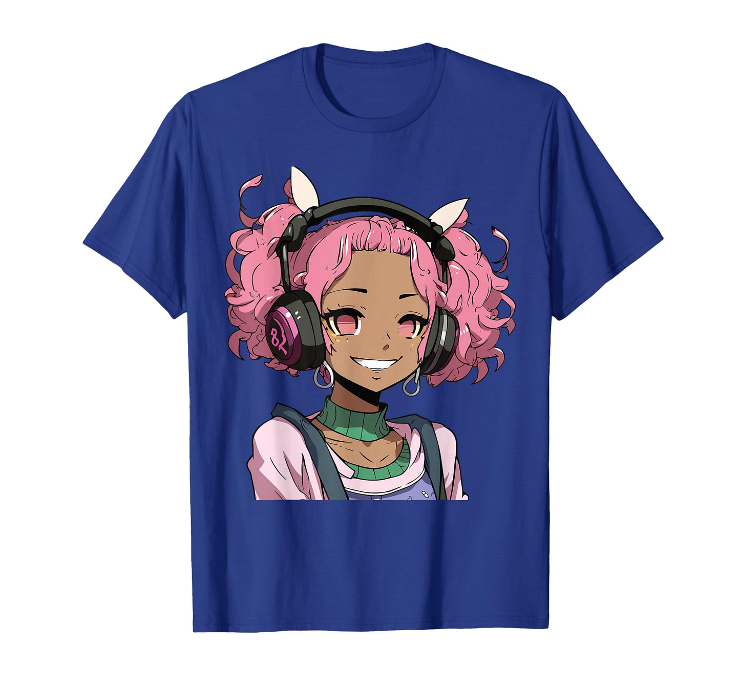 Anime and Music Black Girl Anime Merch Afro African American T-Shirt