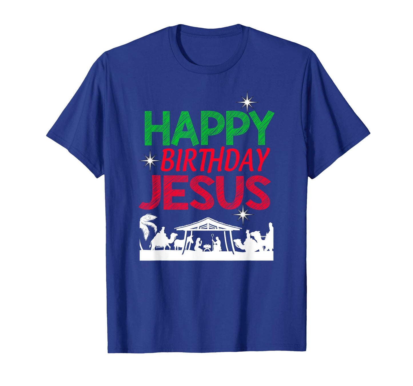 Happy Birthday Jesus Christian Christmas Religious Nativity T-Shirt