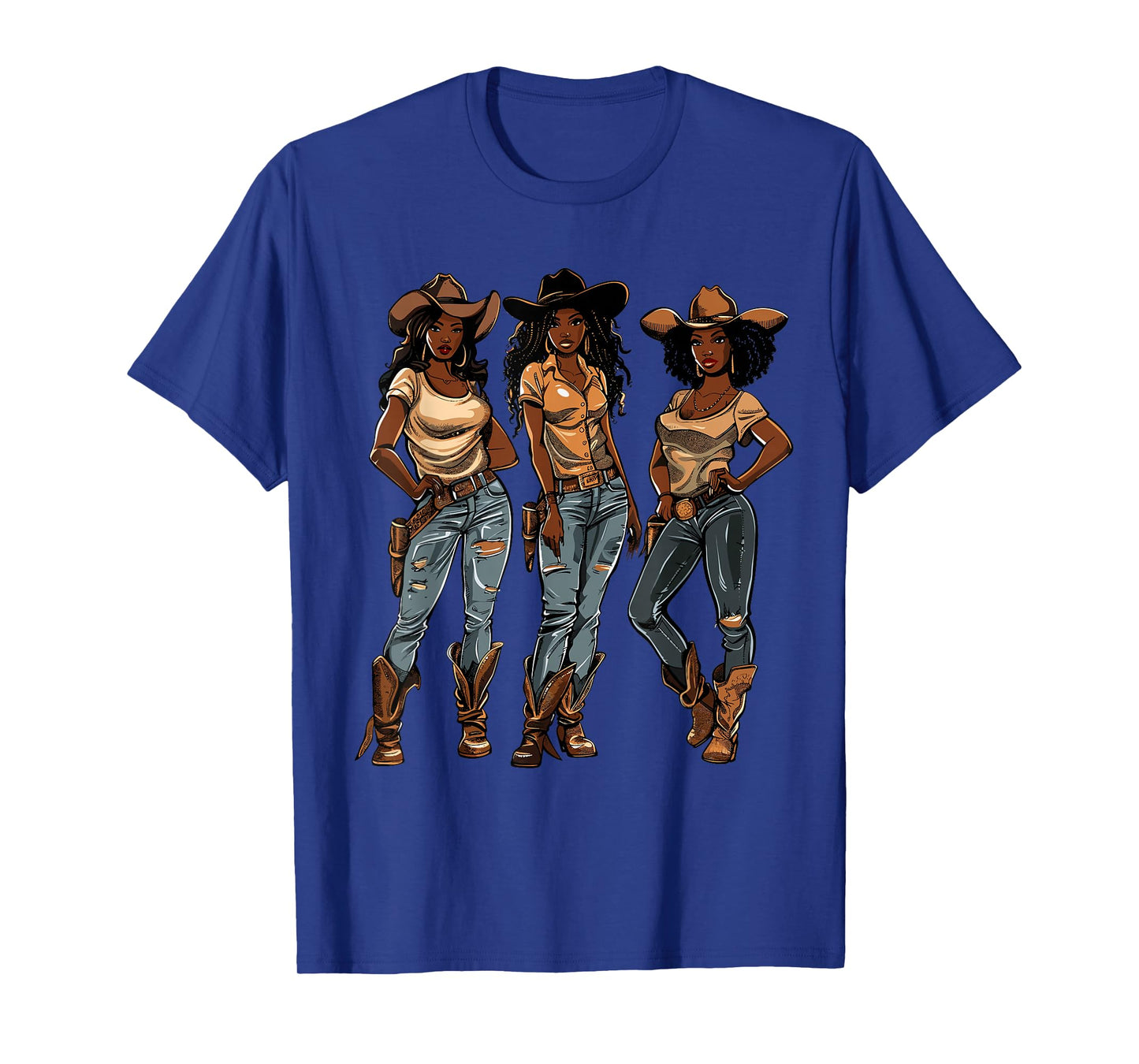 Black African American Cowgirl Western Country Texas Rodeo T-Shirt