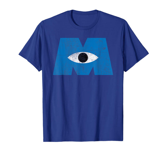 Disney Pixar Monsters, Inc Distressed Cyclops Blue Logo T-Shirt
