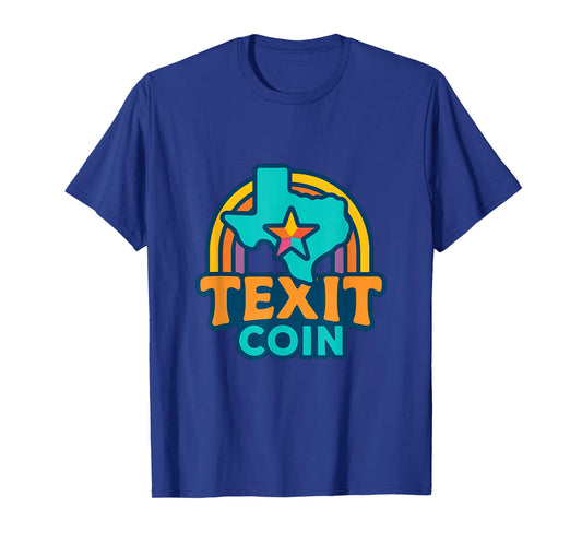 Texit Coin Retro Texas Design Bold Star State Crypto T-Shirt