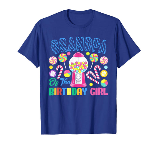 Grandpa of The Birthday Girl Candyland Matching Family T-Shirt
