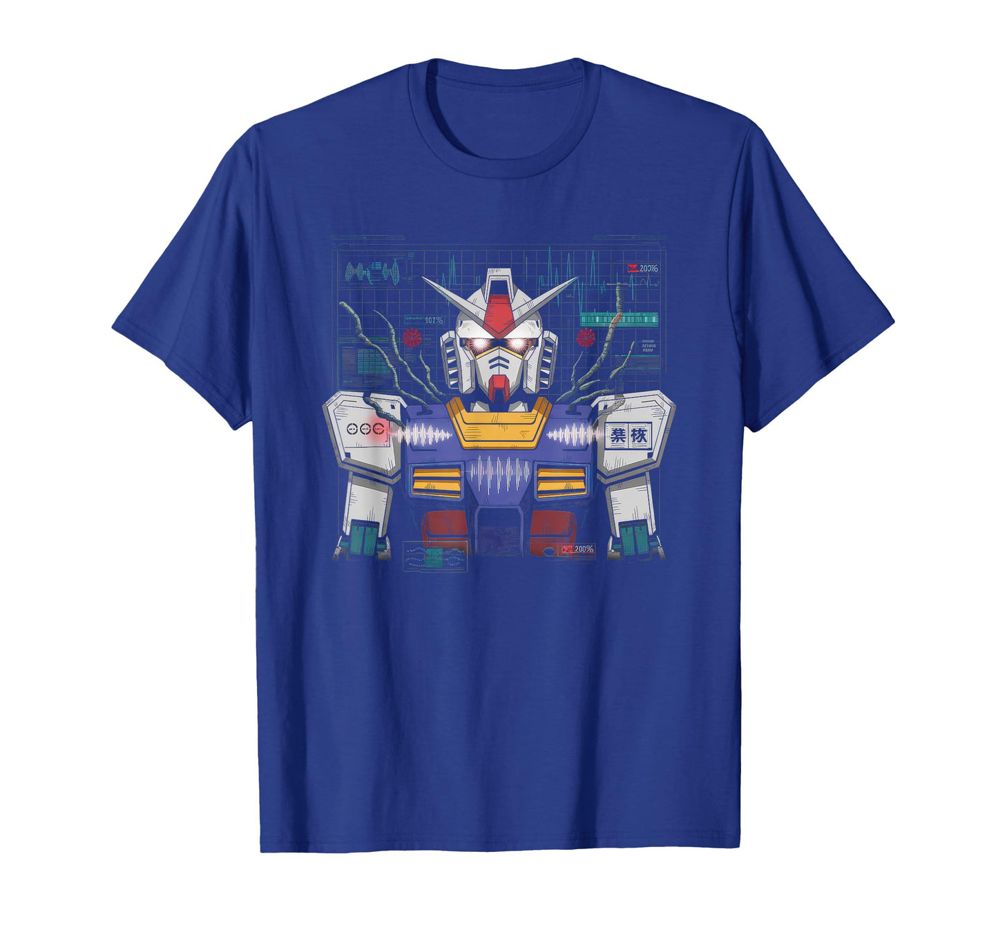 Mecha Tshirt Japanese Mecha Robot Head Anime Art Ukiyo-E T-Shirt