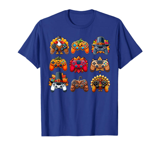 Thanksgiving Skeleton Zombie Gaming Controllers Boys Kids T-Shirt