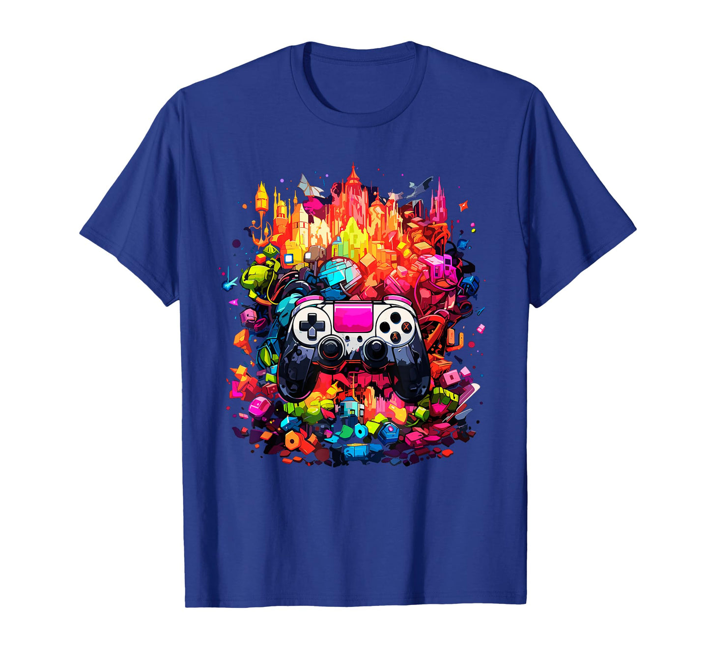 Colorful Video Game Controller Tie Dye Cool Gamer Gaming Tee T-Shirt