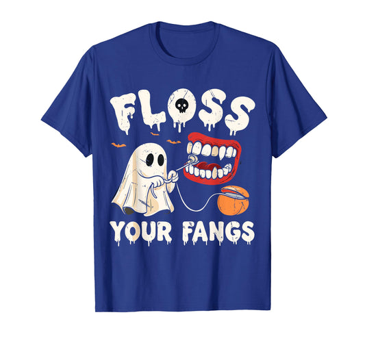 Floss Your Fangs Boo Dental Halloween Spooky Dentist T-Shirt T-Shirt
