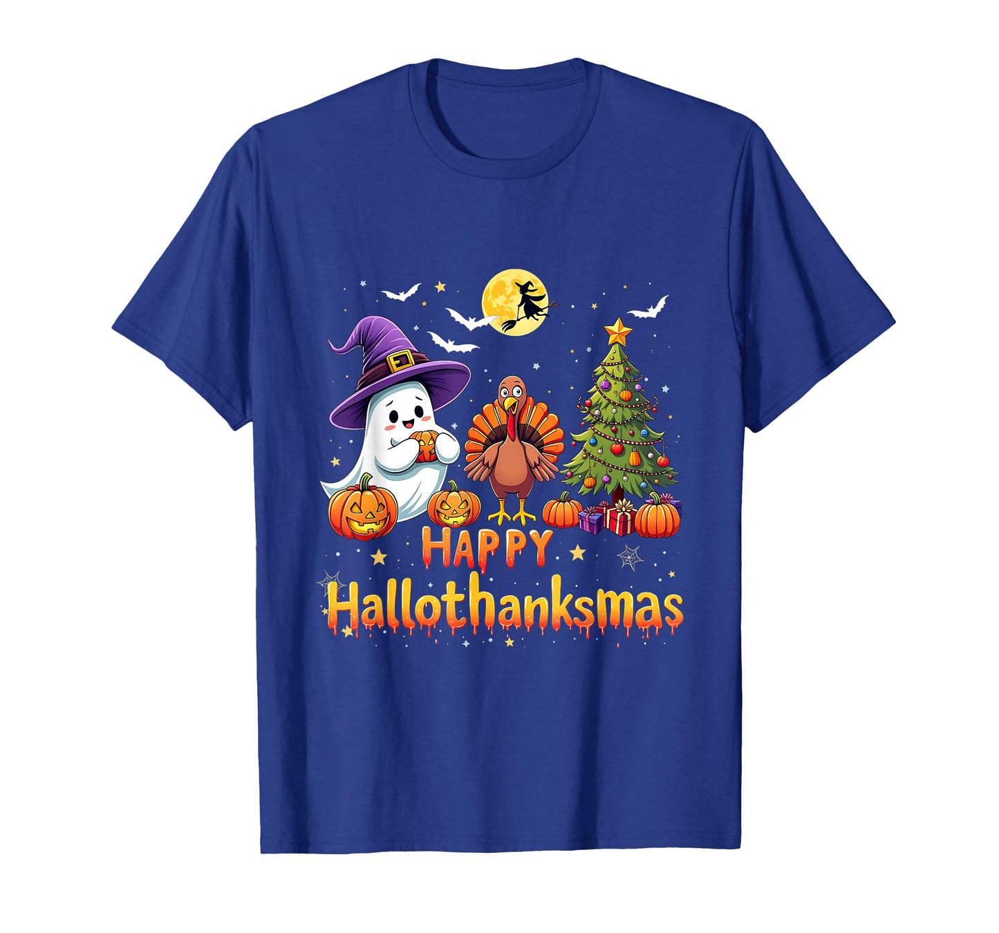 Vintage Happy Hallothanksmas Halloween Thanksmas T-Shirt