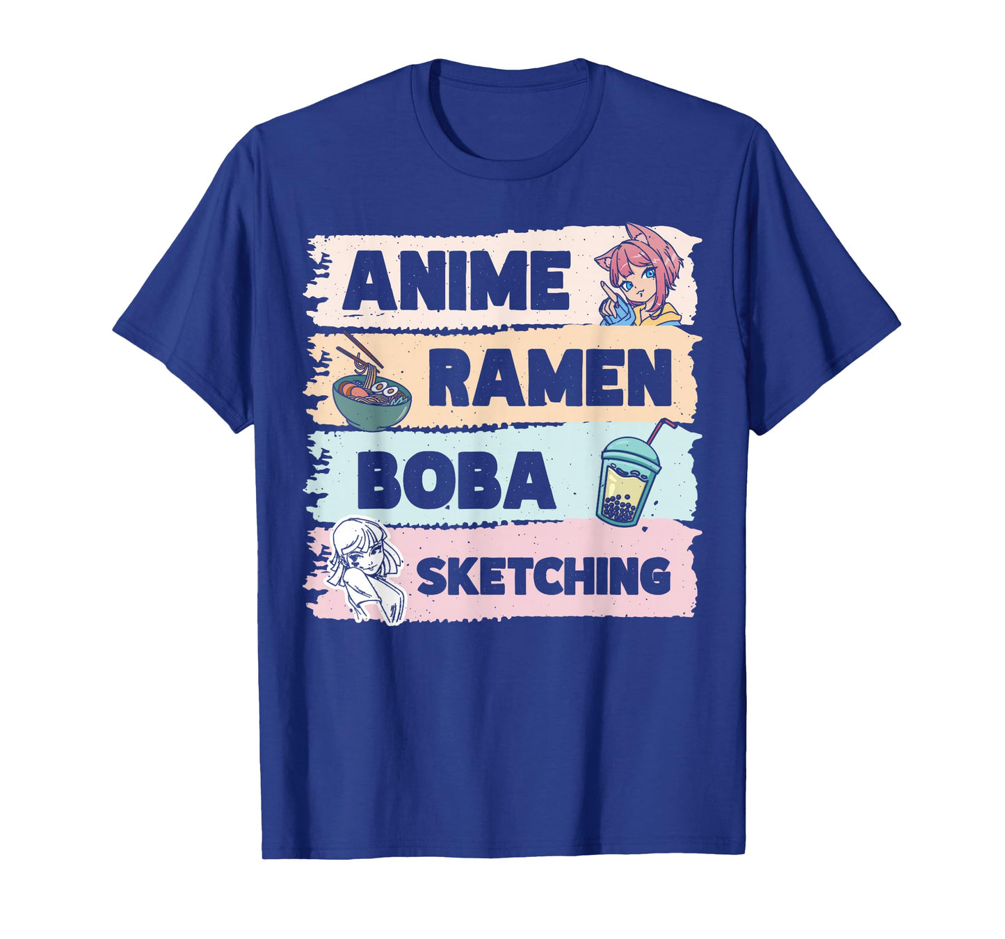 Japanese Manga Otaku Sketch Artist Bubble Tea Anime Ramen Boba Sketching T-Shirt