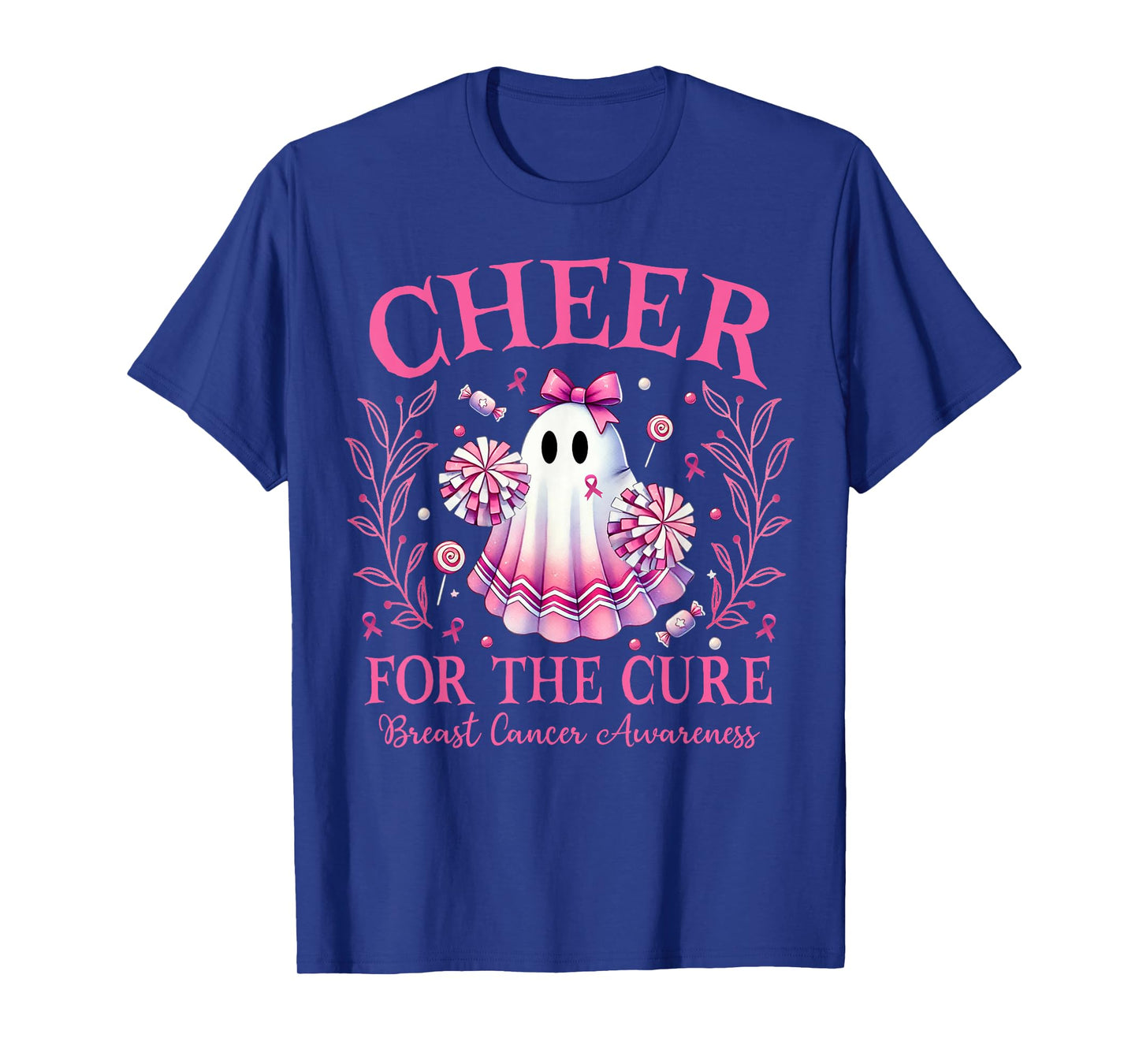 Cheer for the Cure Breast Cancer Awareness Halloween Ghost T-Shirt