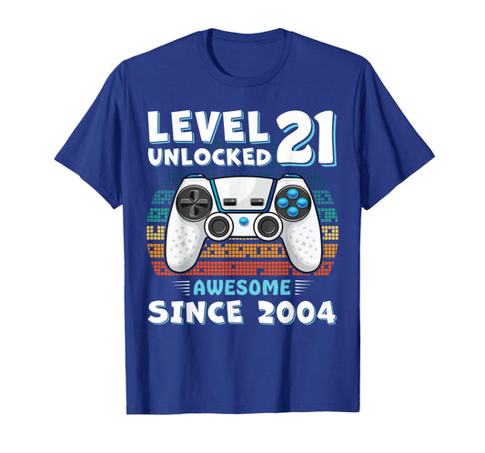 21 Year Old BDay Decorations Men Boy 21yr 2004 21st Birthday T-Shirt