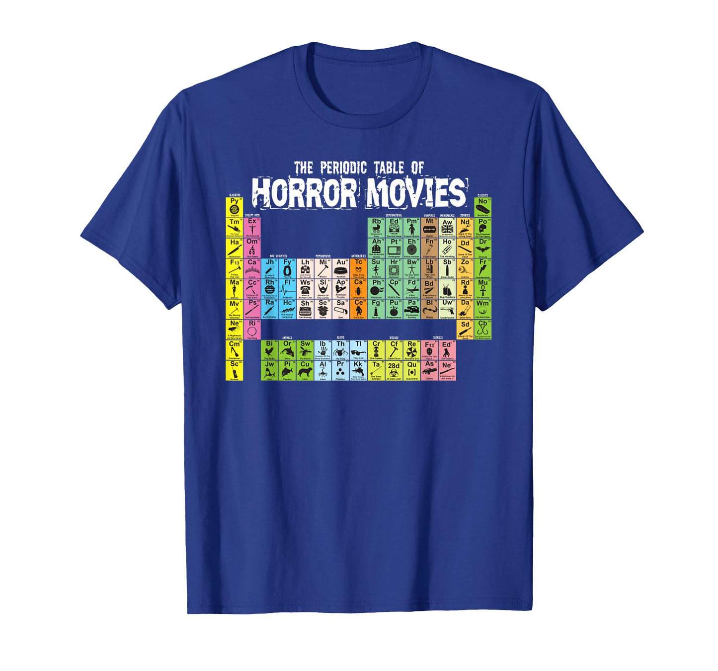 The Periodic Table Of Horror Movies Chemistry Science Lover T-Shirt