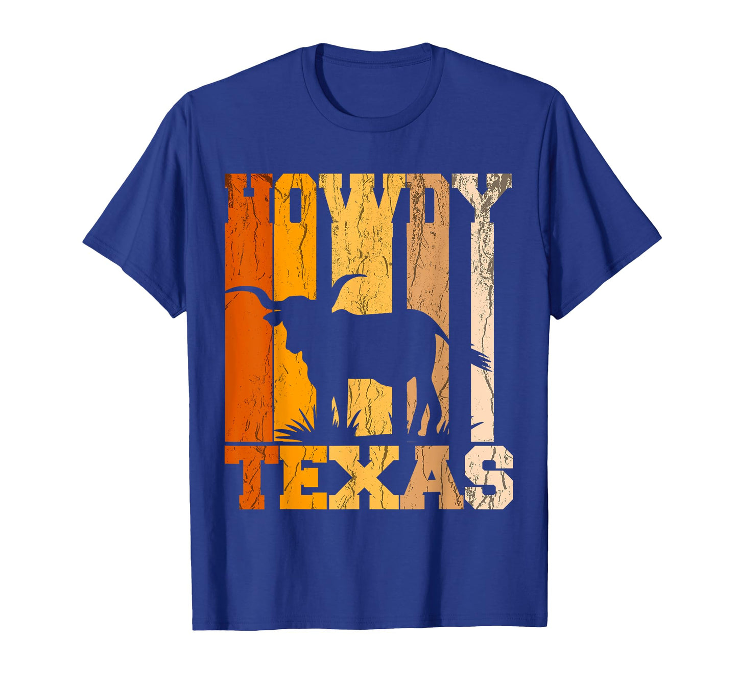 Howdy from Texas with Longhorn - Distressed Western T-Shirt