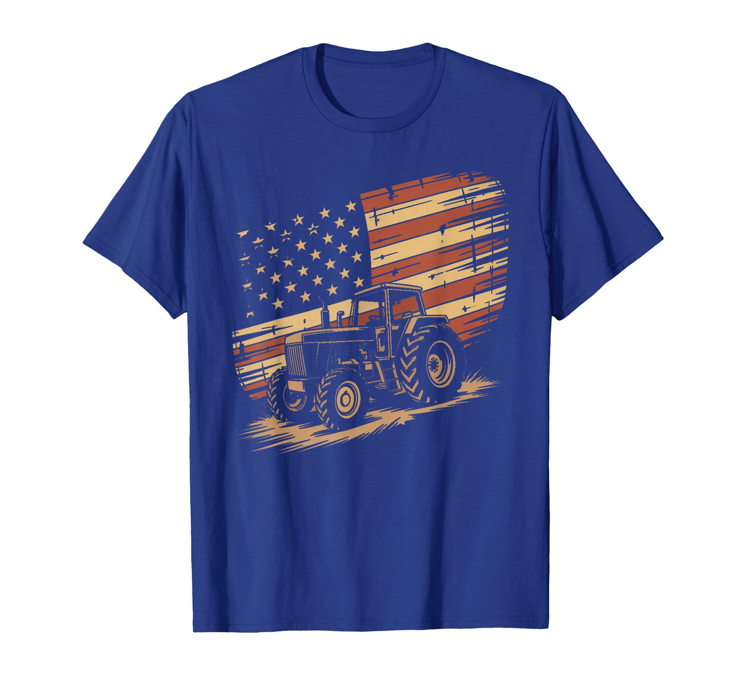 Patriotic Tractor US USA American Flag Farmer Farming Men T-Shirt