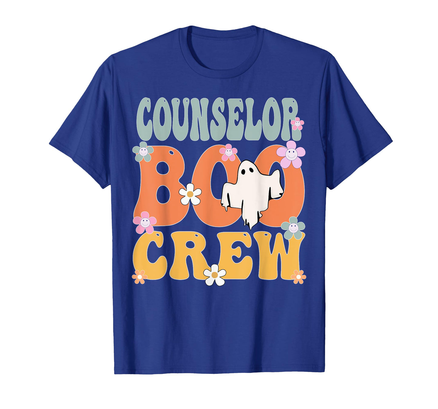 Counselor Boo Crew Ghost Retro Groovy Halloween For Women T-Shirt