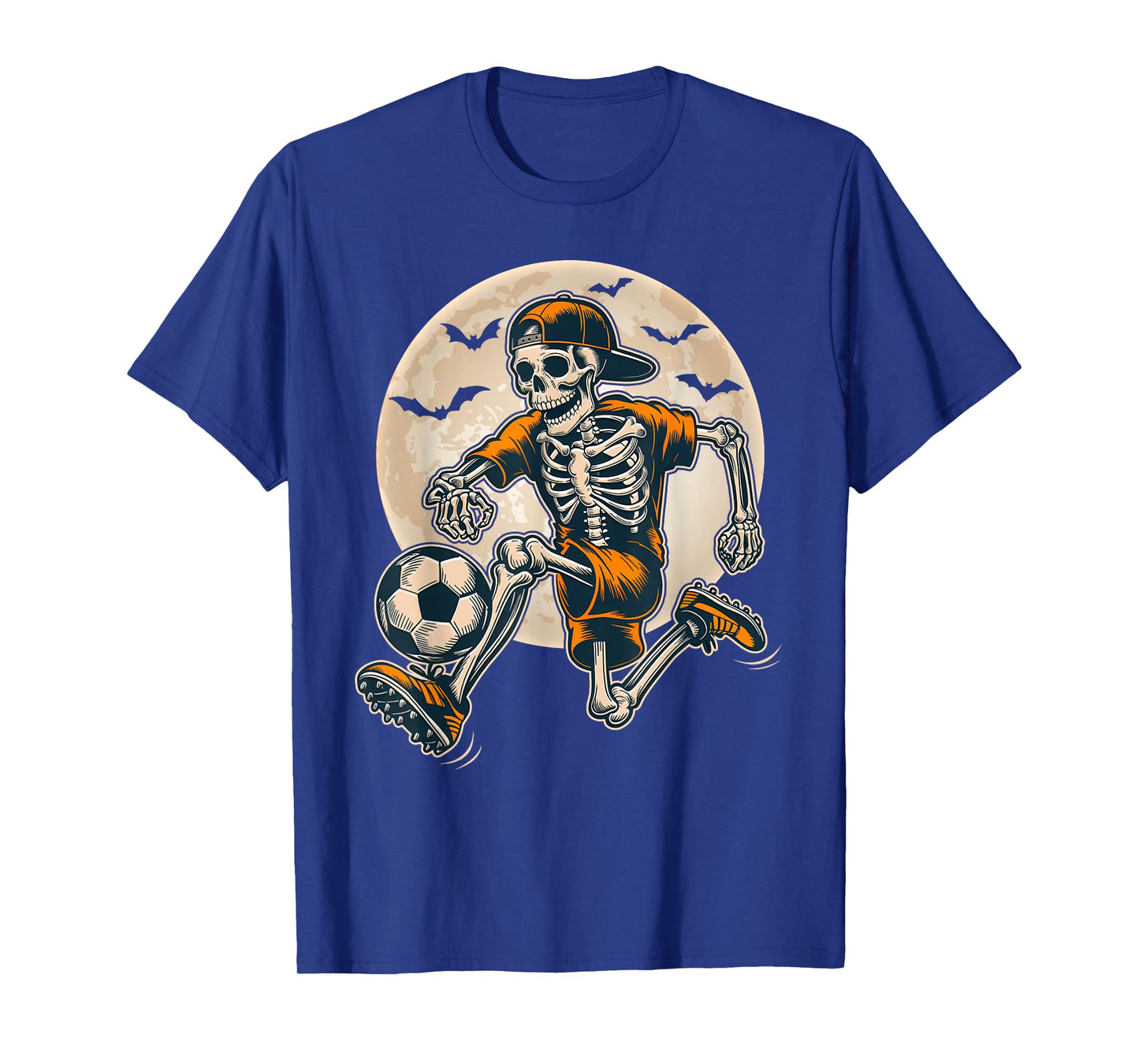 Funny Skeleton Soccer Men Boys Kids Halloween Costume T-Shirt