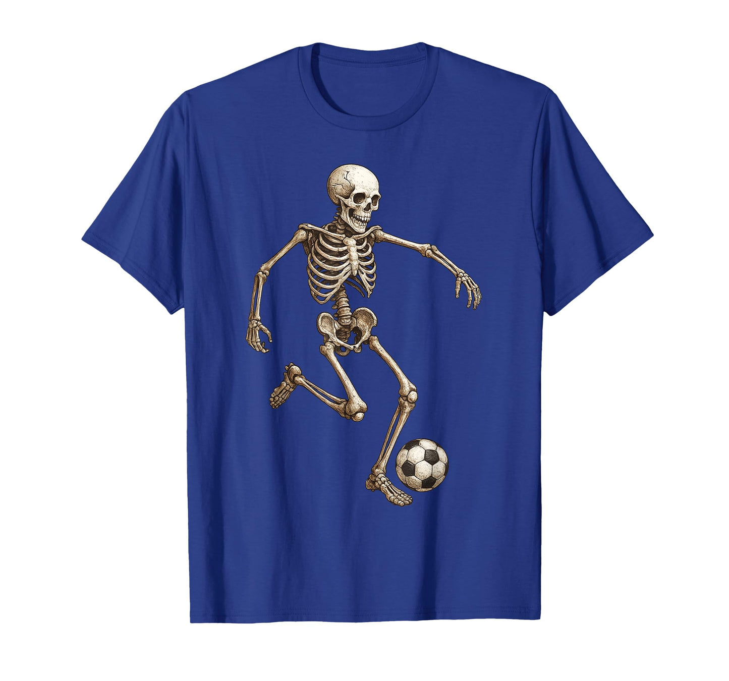 Skeleton Soccer Retro Halloween Costume Funny Men Boys Kids T-Shirt