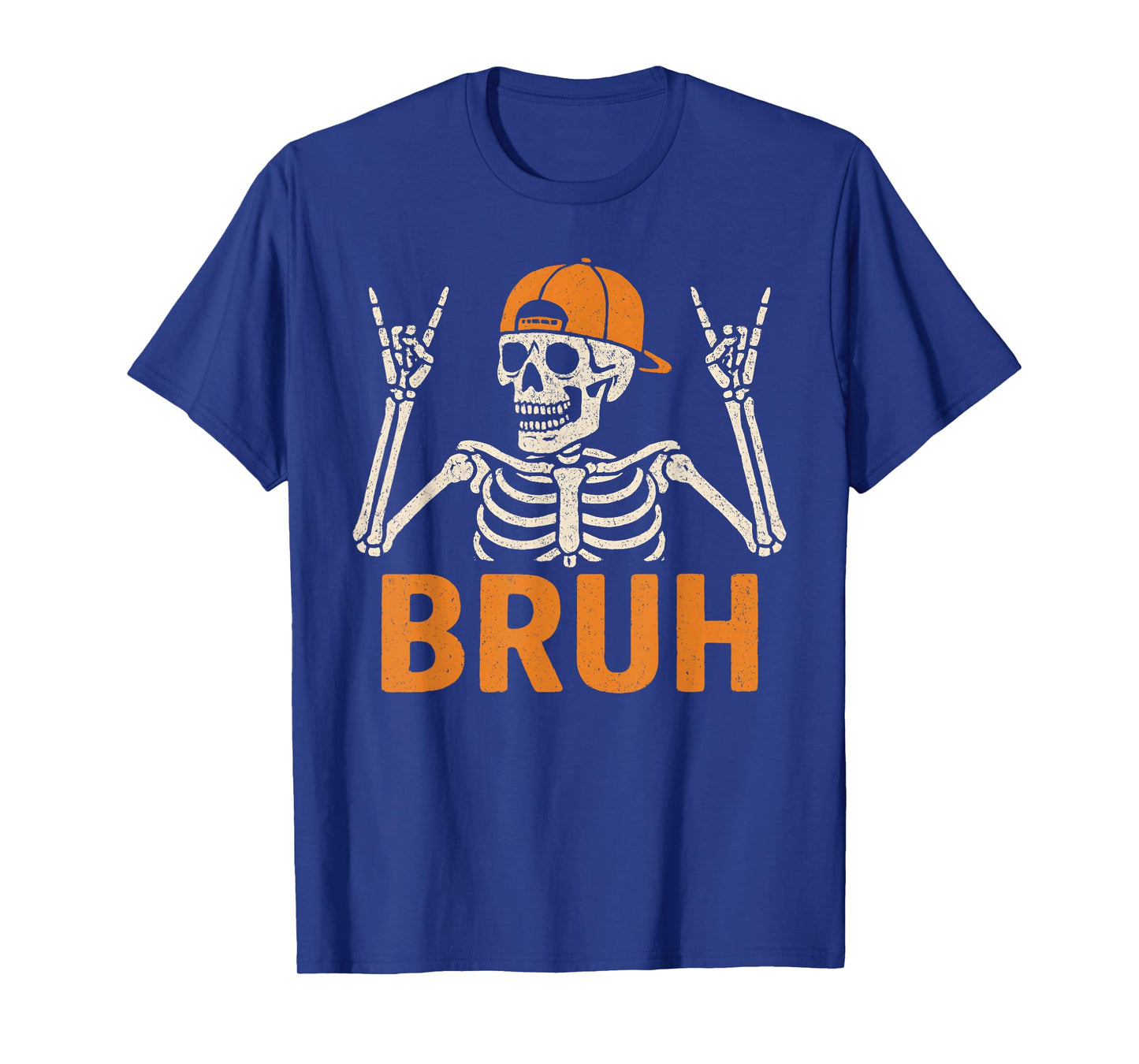 Bruh Punk Rock Skeleton Cool Rocker Halloween Men Boys Kids T-Shirt