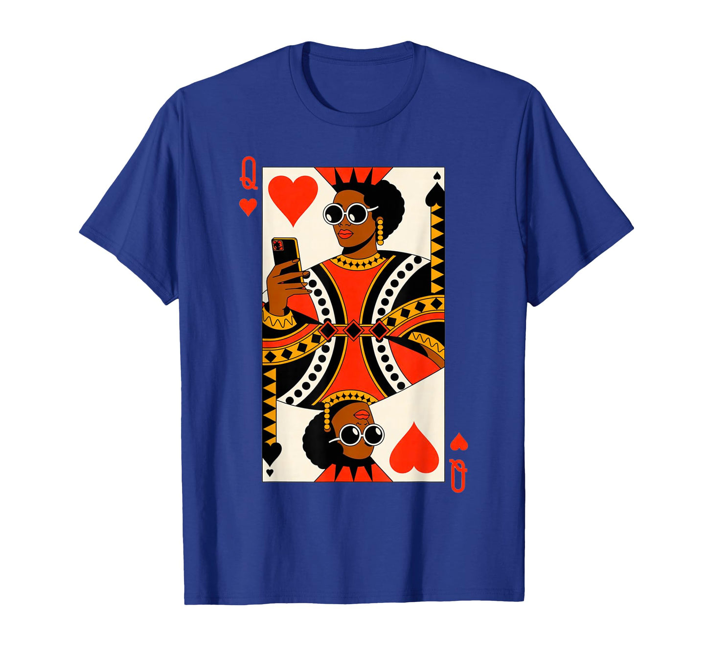 Queen of Hearts Card Black Woman Melanin Pride African Gifts T-Shirt