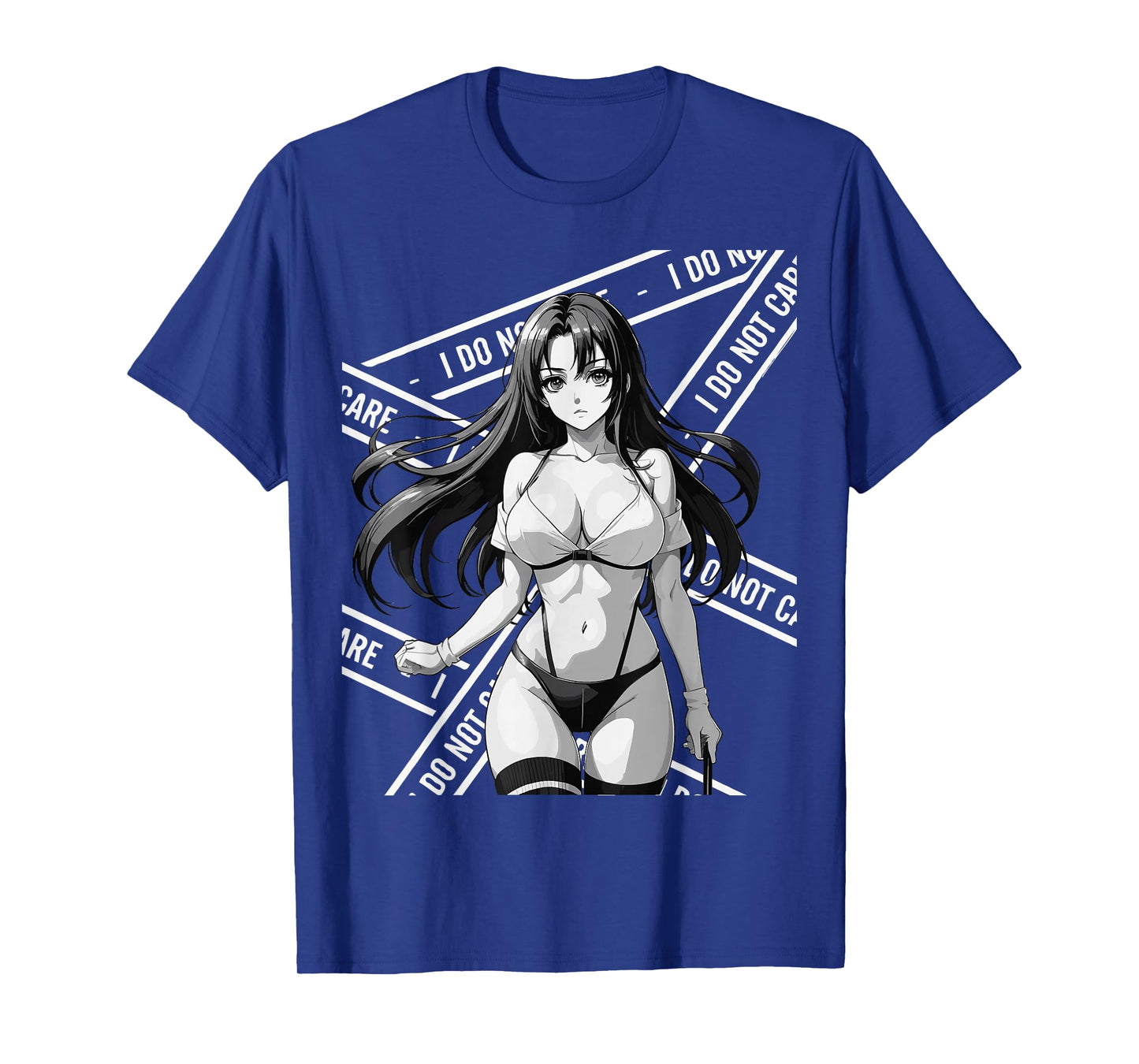 Sexy Waifu Otaku Anime Girl Japanese in Black and White Art T-Shirt