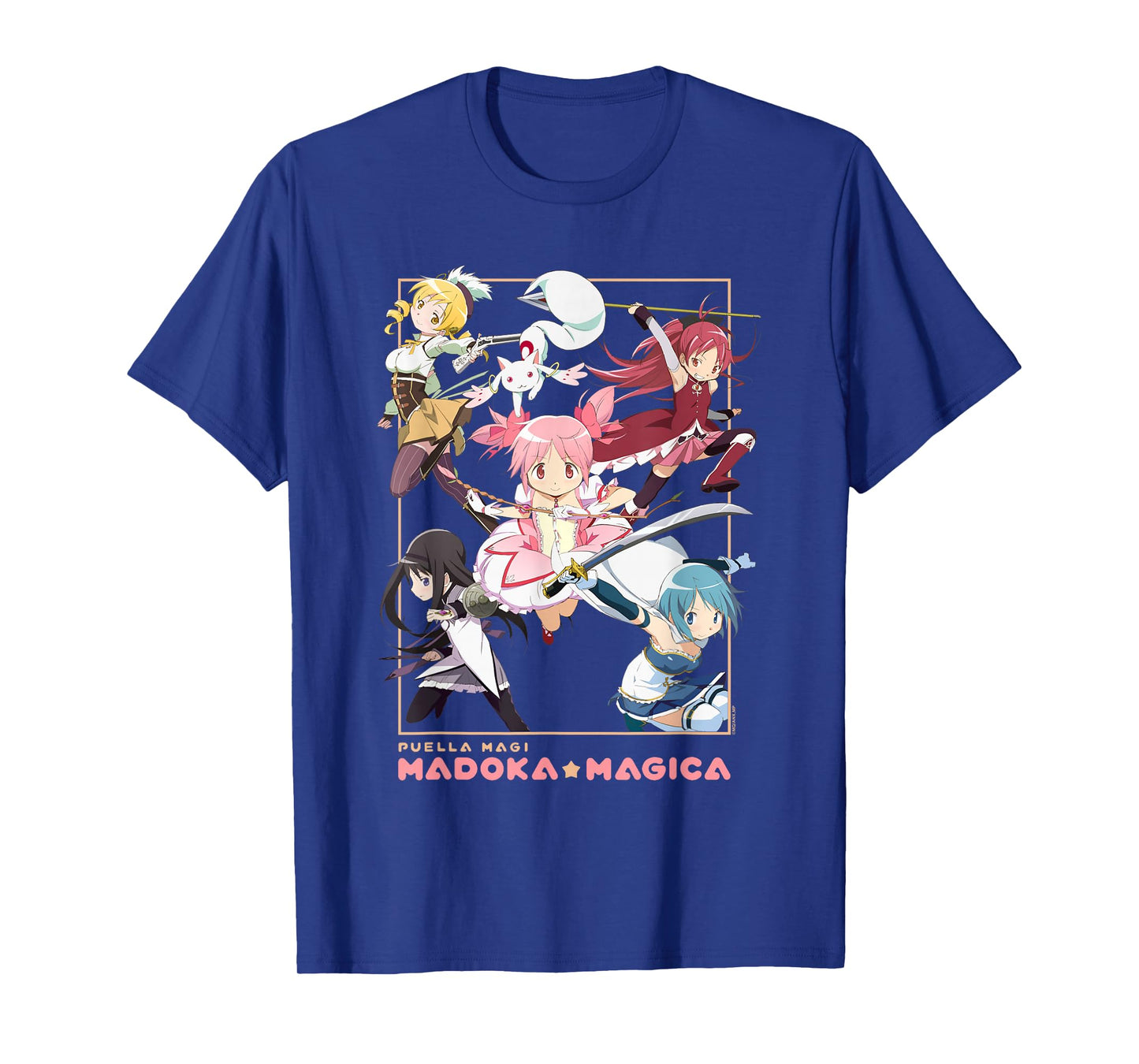 Madoka Magica Character Group Action Pose Anime T-Shirt