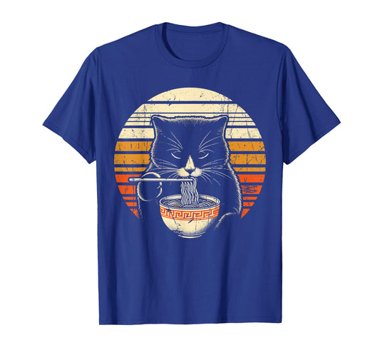 Anime Ramen Cat Retro Japanese Noodles Kawaii Cats T-Shirt