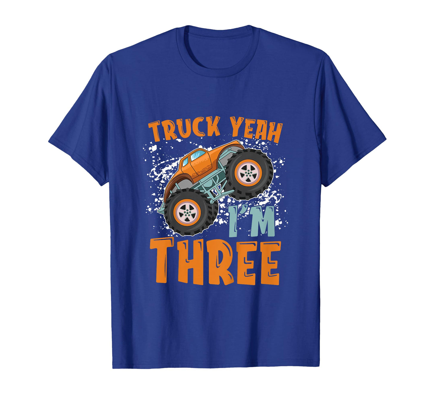 Truck Yeah I'm Three 3rd Birthday Monster Truck Themed T-Shirt