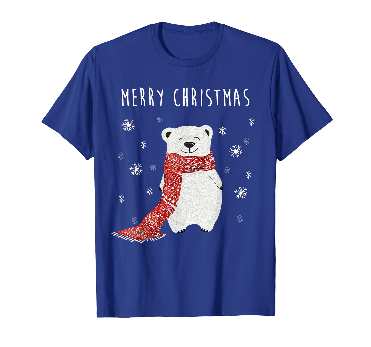 Cute Polar Bear Scarf Merry Christmas Xmas Holidays Gift Tee T-Shirt