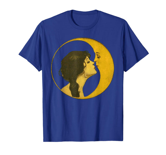 Kiss the Man On The Moon Vintage Art Celestial Gift T-Shirt