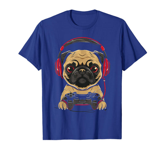 Gamer Pug Gaming Pugs Video Game Dog Lover For Boys Girls T-Shirt