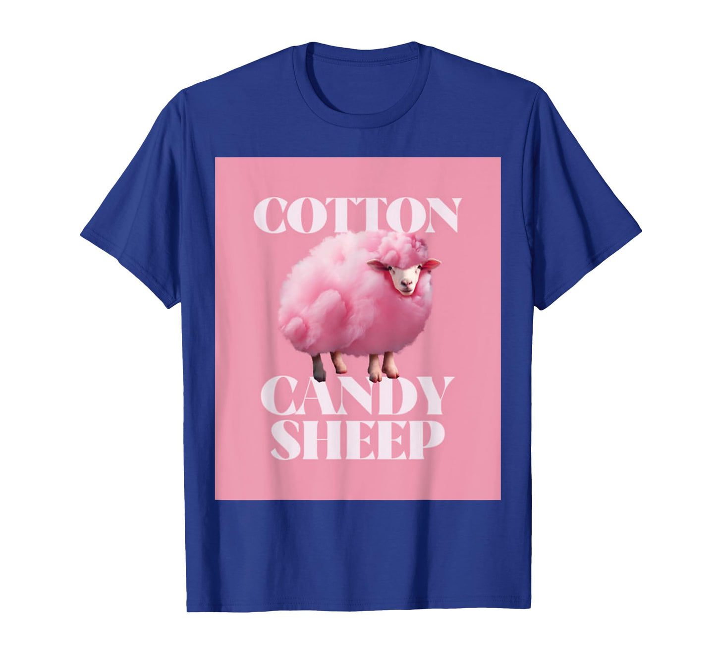 Fun Cute Fluffy Pink Sheep Design T-Shirt