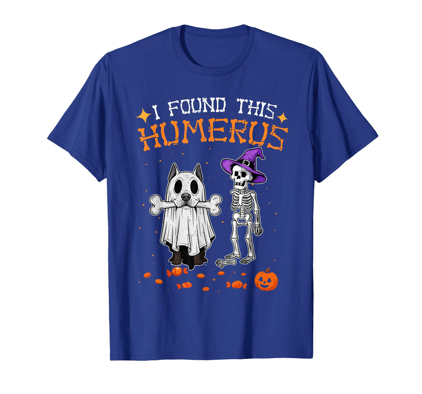 I Found This Humerus Funny Skeleton Dogs Halloween Costume T-Shirt