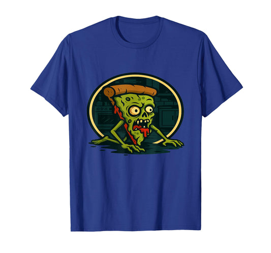 Gory Zombie Pizza Slice Creepy Horror Halloween Artwork T-Shirt