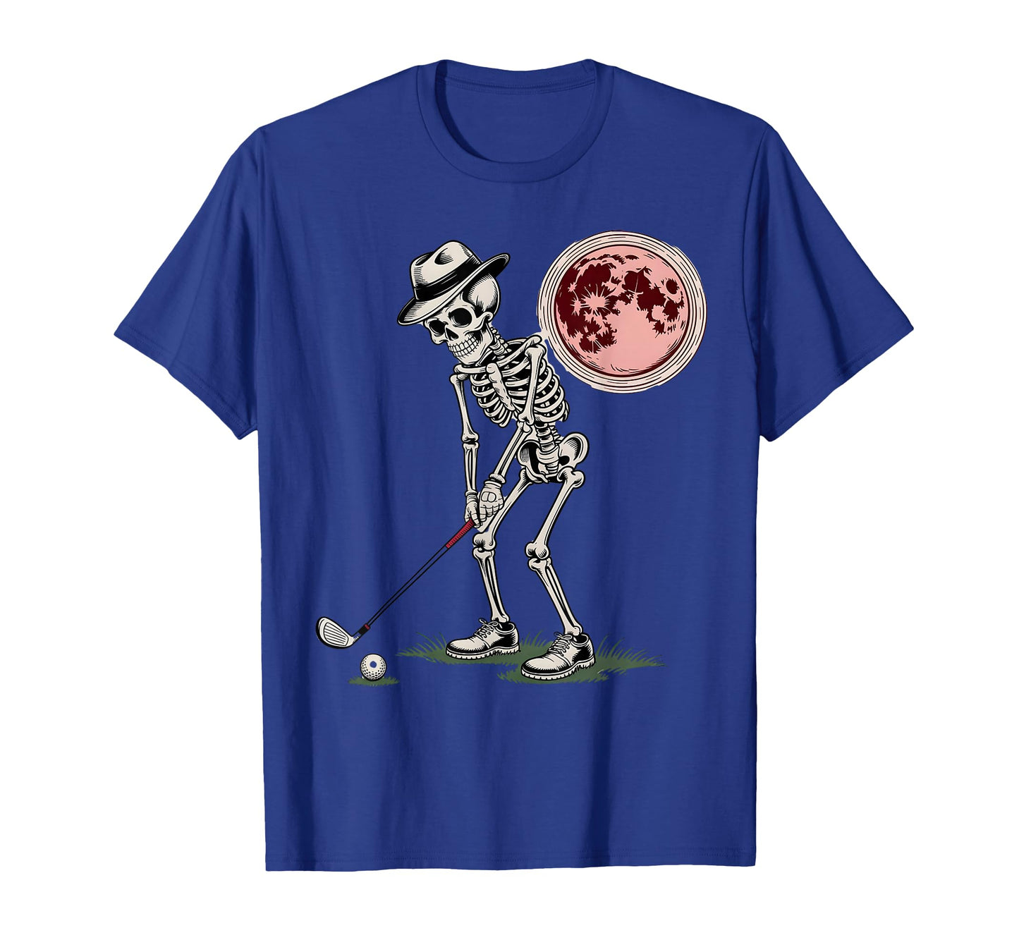 Skeleton Golfer Golf Player Funny Men Dad Golf Halloween T-Shirt