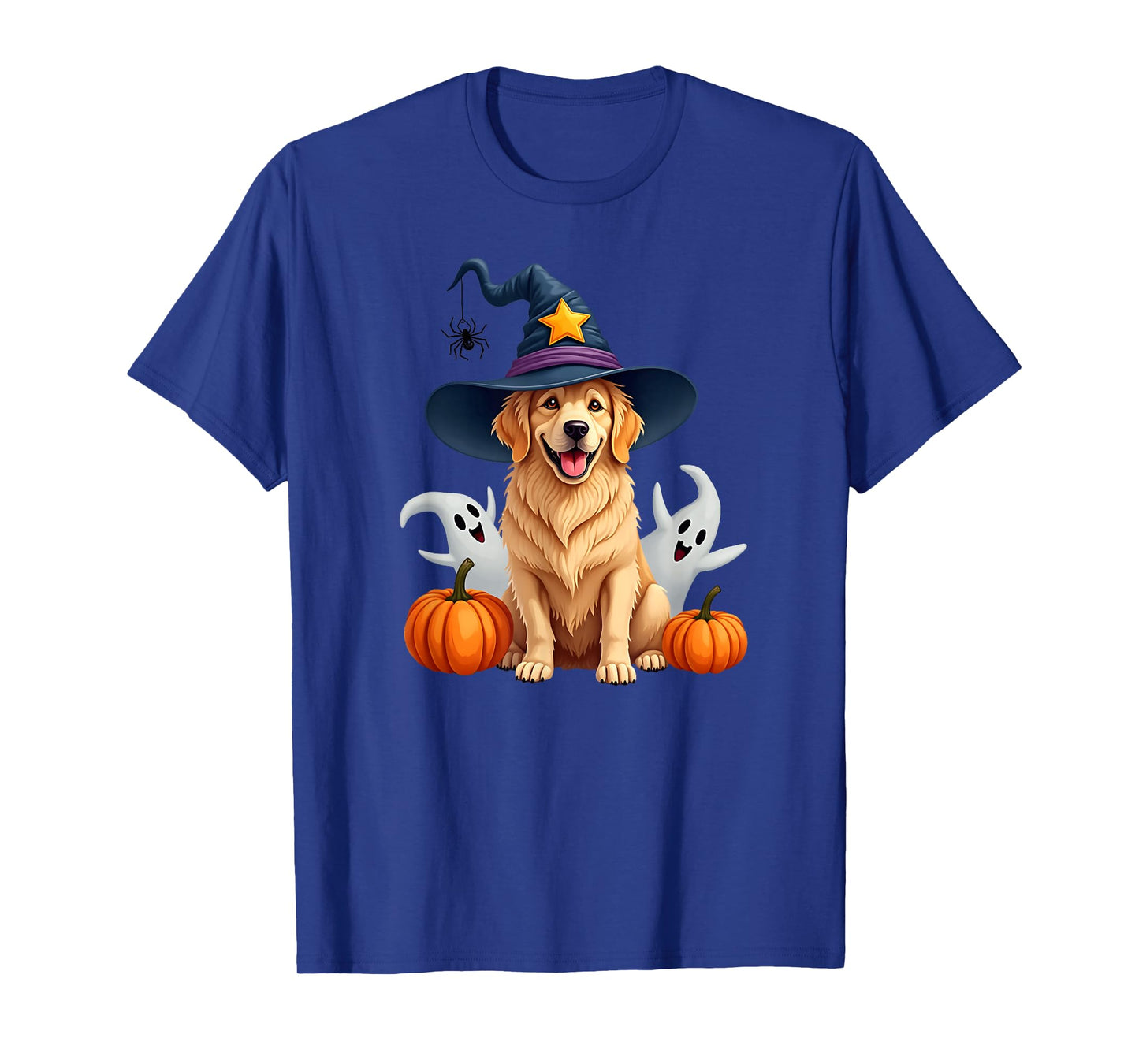 Halloween Golden Retriever Dog, Witch's, Wizard's hat T-Shirt