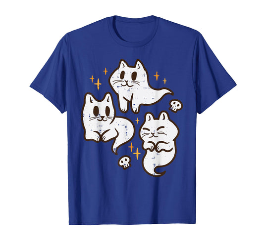Spooky Cat Ghosts Retro Vintage Halloween Women Girls T-Shirt