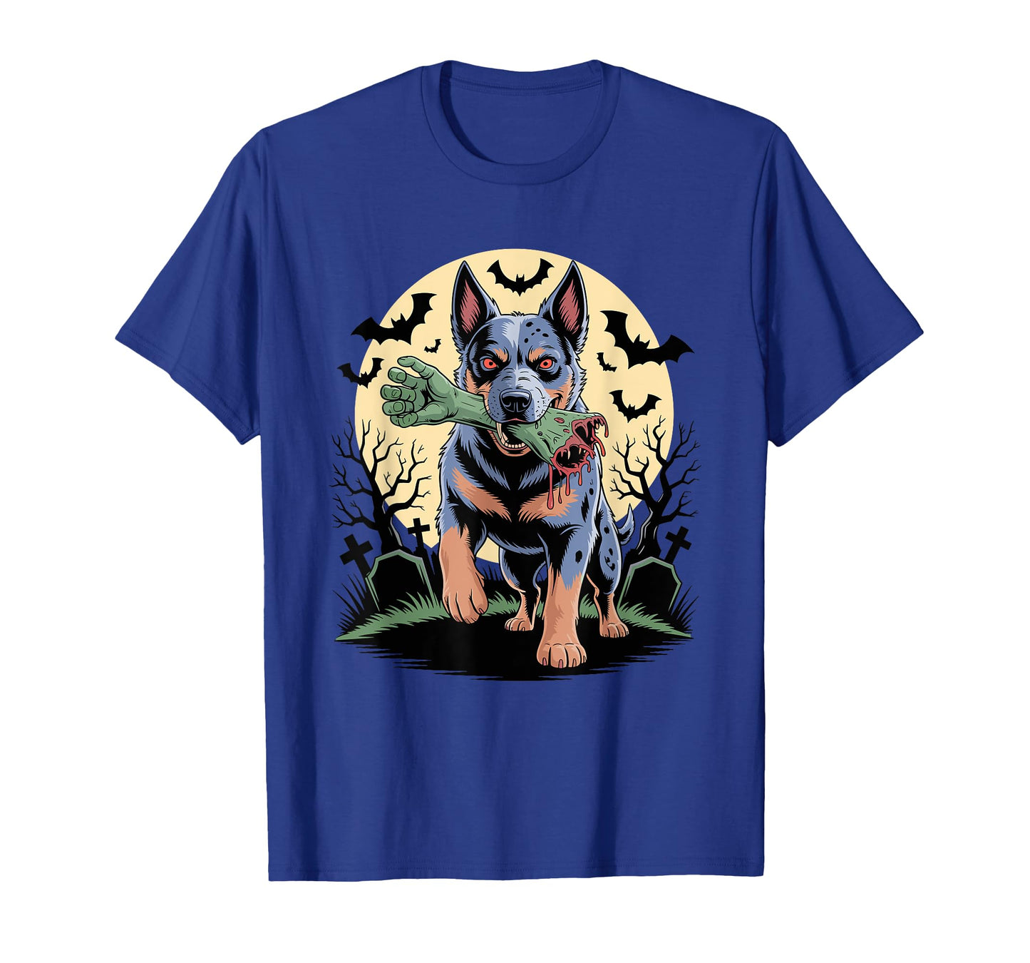 Halloween Moon Zombie Hand Australian Cattle Dog T-Shirt