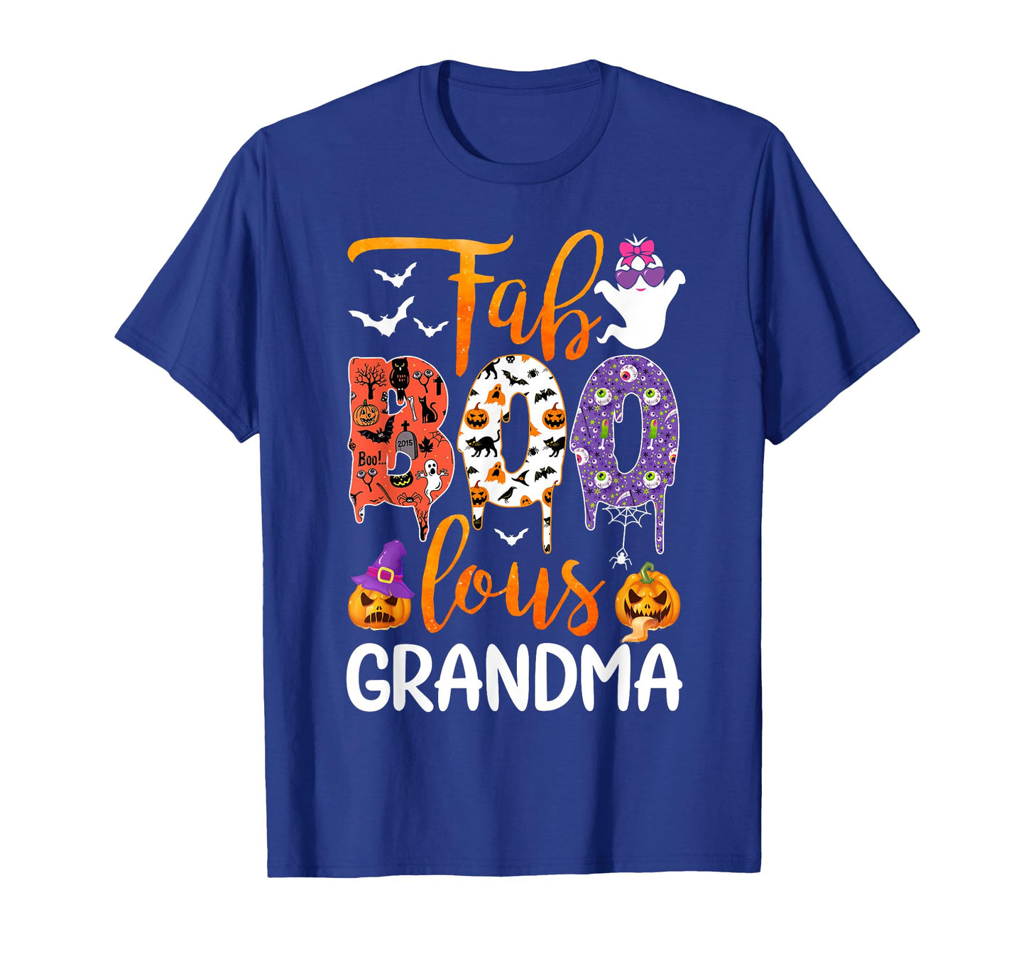 Fab Boo Lous Grandma Boo Ghost Pumpkin Halloween Grandmother T-Shirt