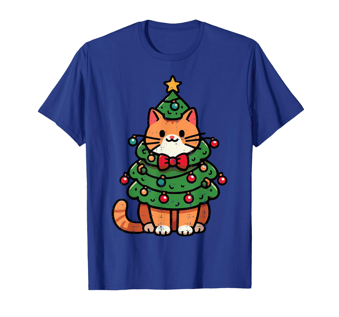 Ginger Cat Christmas Tree Cute Xmas Girls Kids Toddler Women T-Shirt