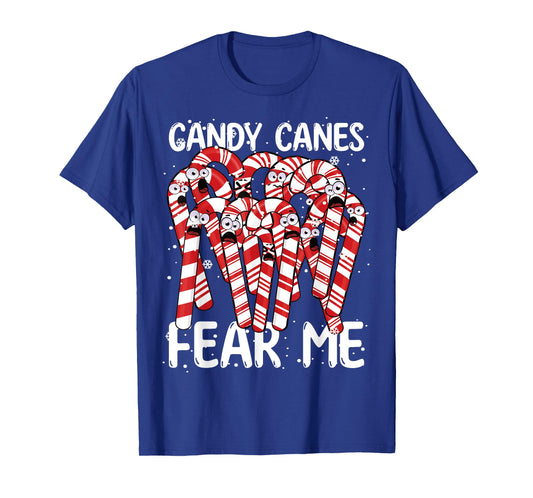 Candy Canes Fear Me Christmas Boys Girls Candy Cane Kids T-Shirt
