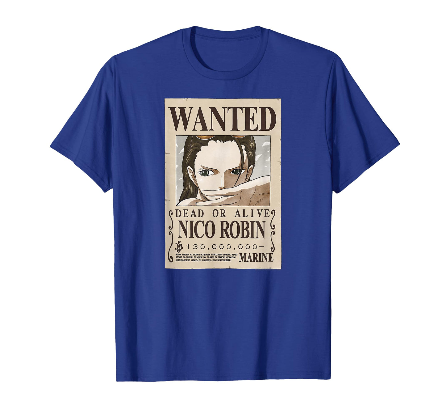 One Piece Anime Nico Robin Wanted Poster T-Shirt