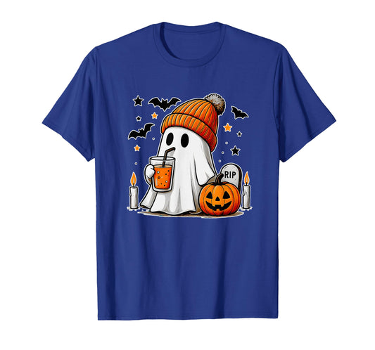 Halloween Ghost Drinking Coffee Funny Scary Cute Boo T-Shirt