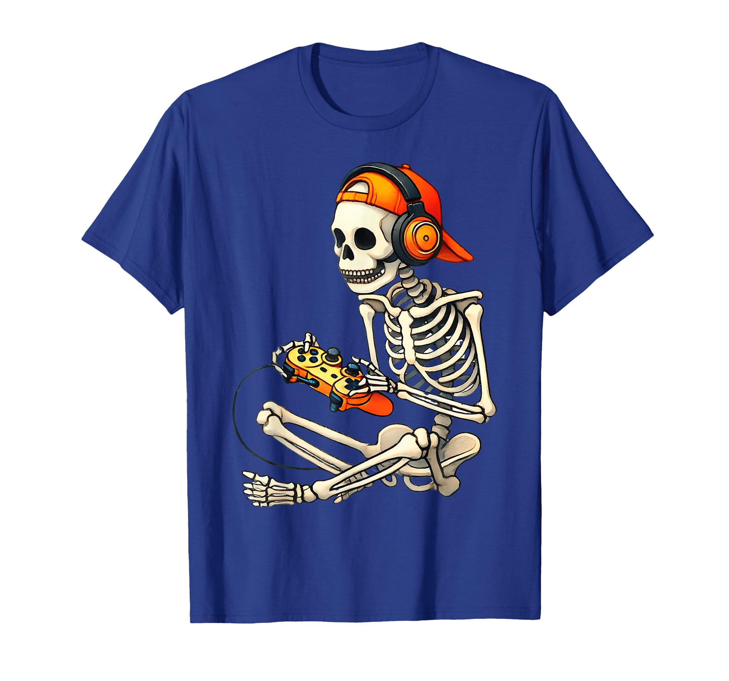 Halloween Skeleton Gamer Video Gaming Boys Men Kids Tees T-Shirt