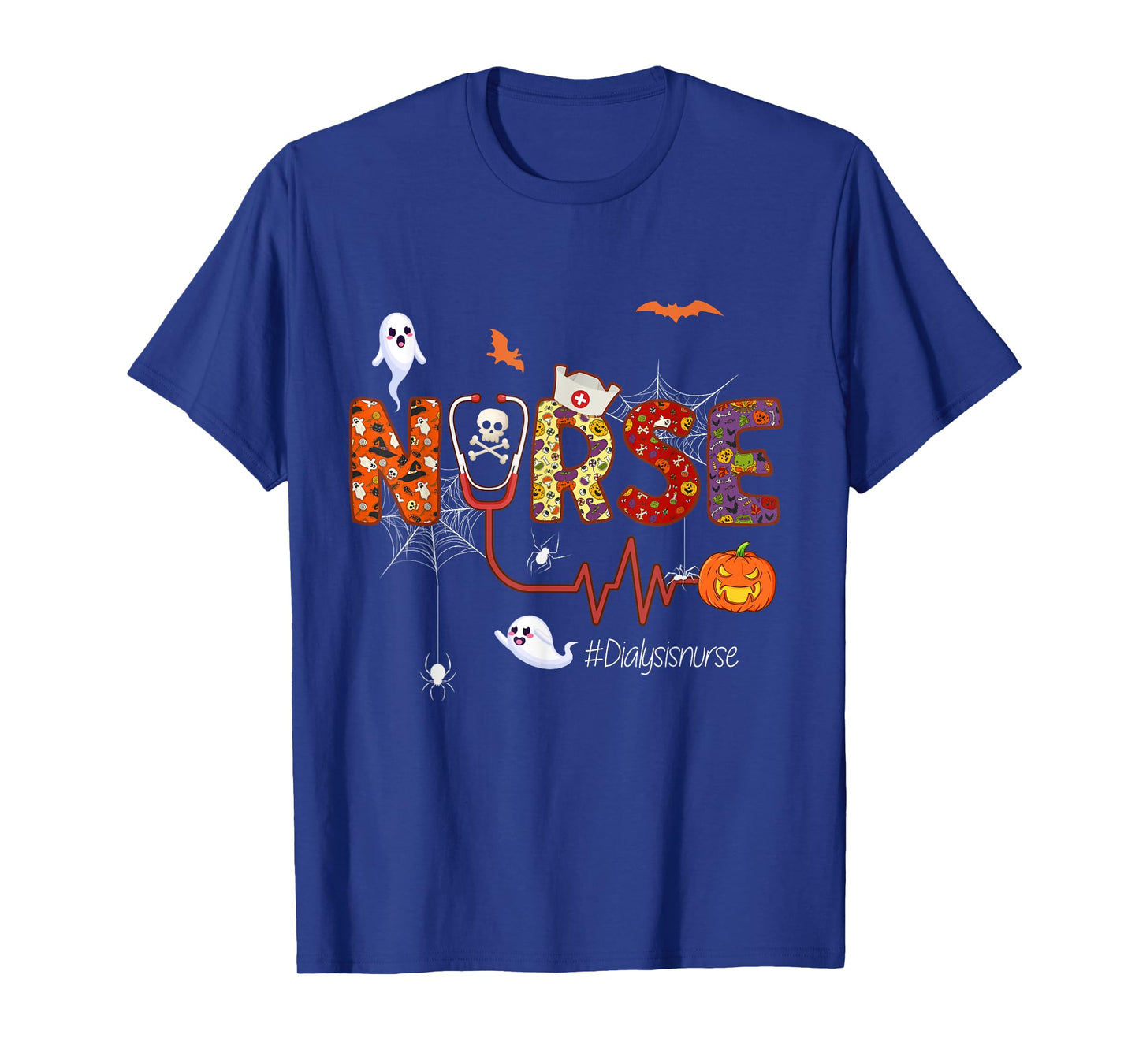 Dialysis Nurse Scary Halloween Pumpkin Nursing T-Shirt