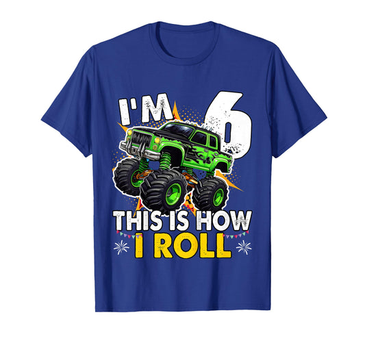 6 Year Old Monster Truck 6th Birthday Boy T-Shirt