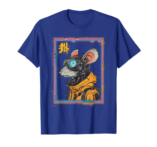 Japanese Cyberpunk Mouse Cool Rat T-Shirt