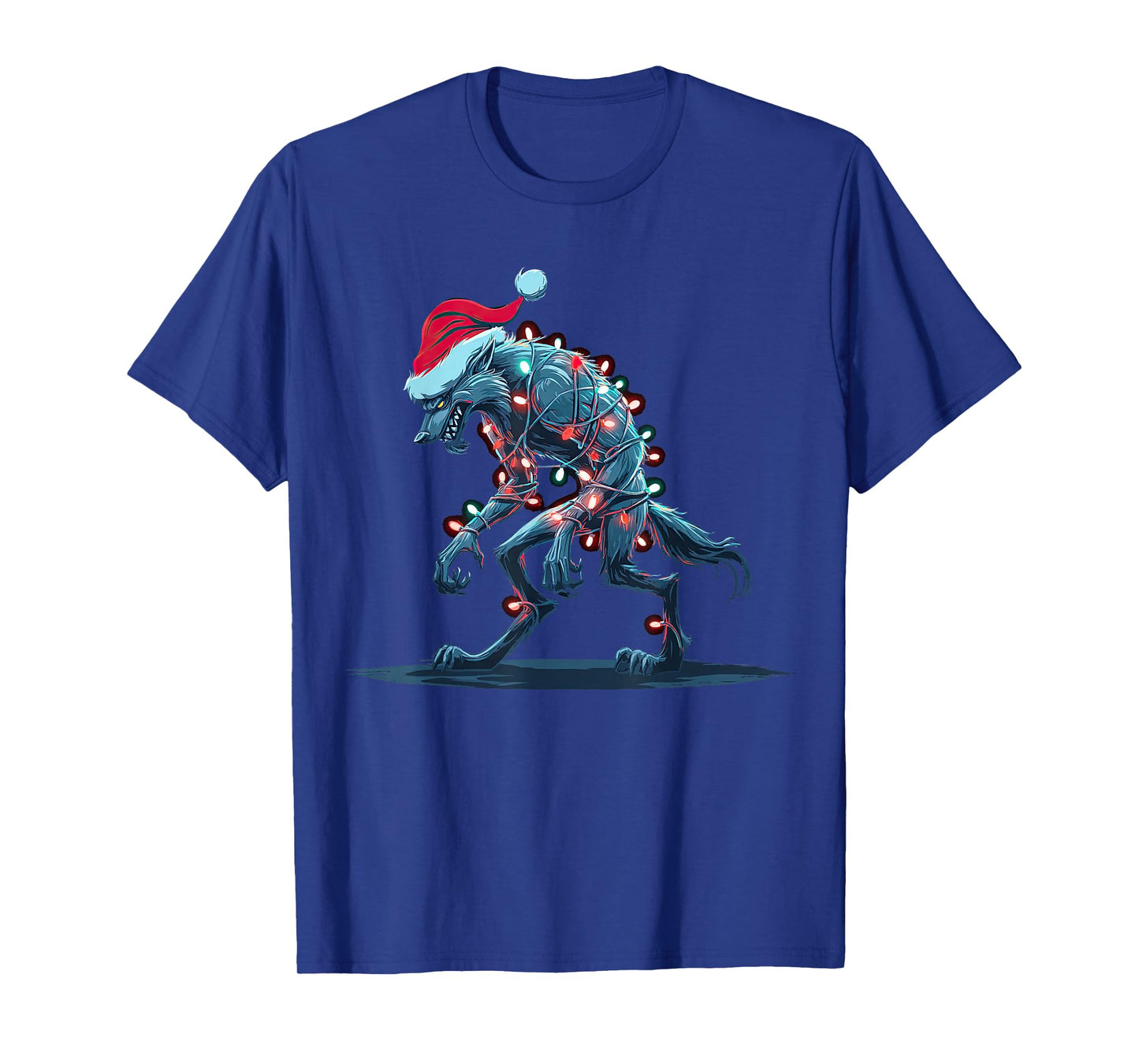Funny Werewolf Christmas Graphics Animal Lights Lover T-Shirt