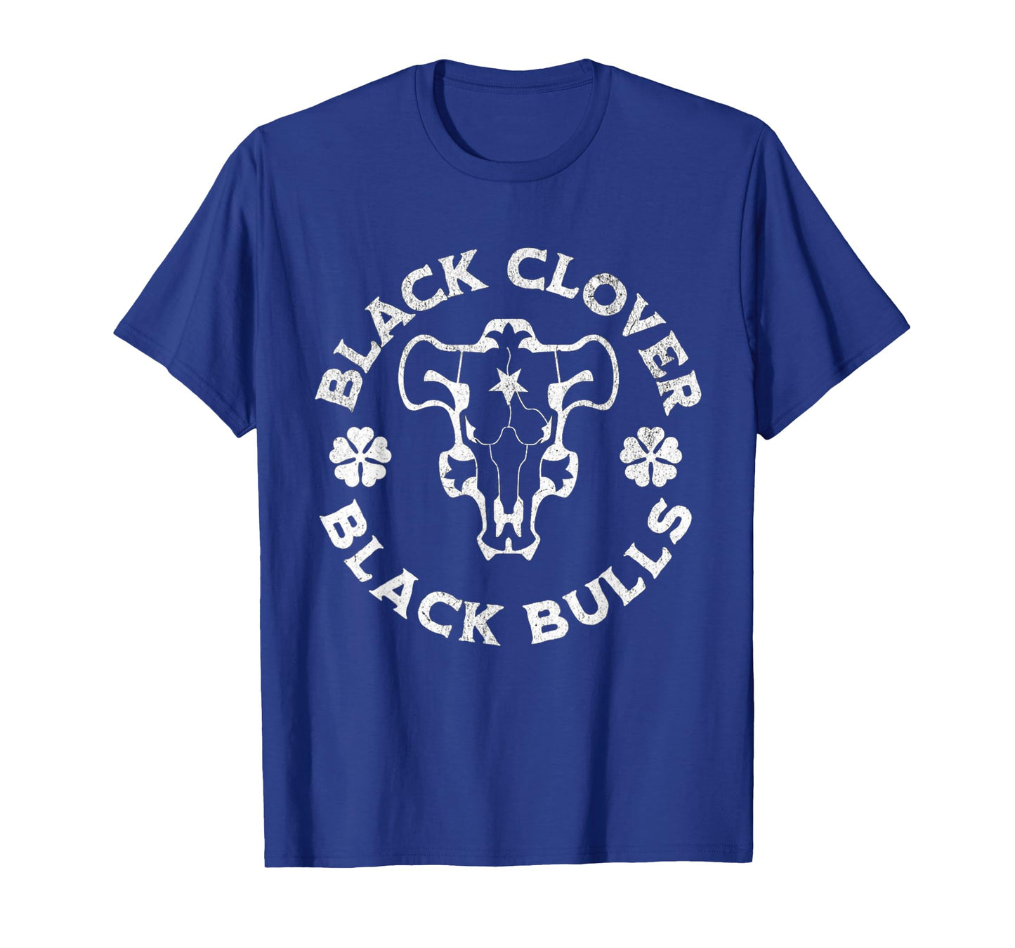 Distressed Black Anime Clover Black Bulls T-Shirt